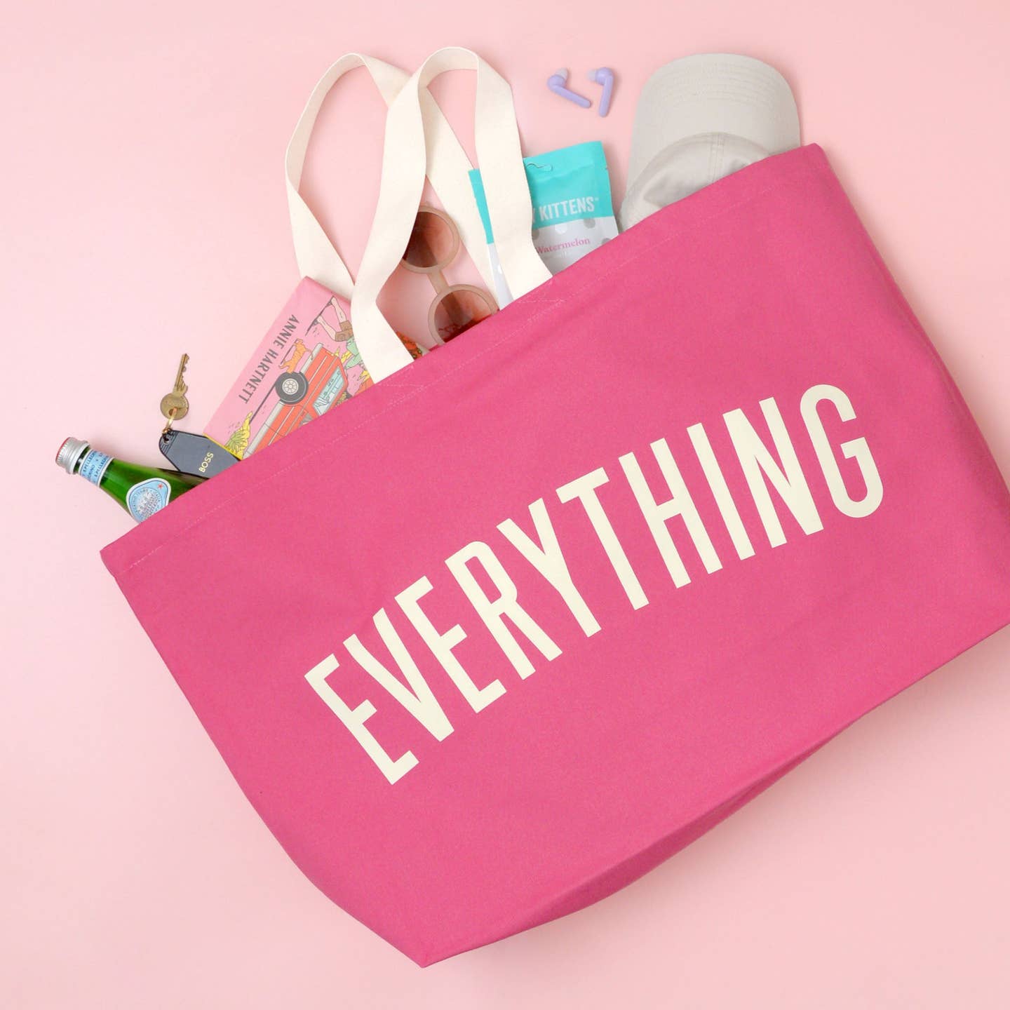 The Everything Really Big Canvas Tote - Bright Pink