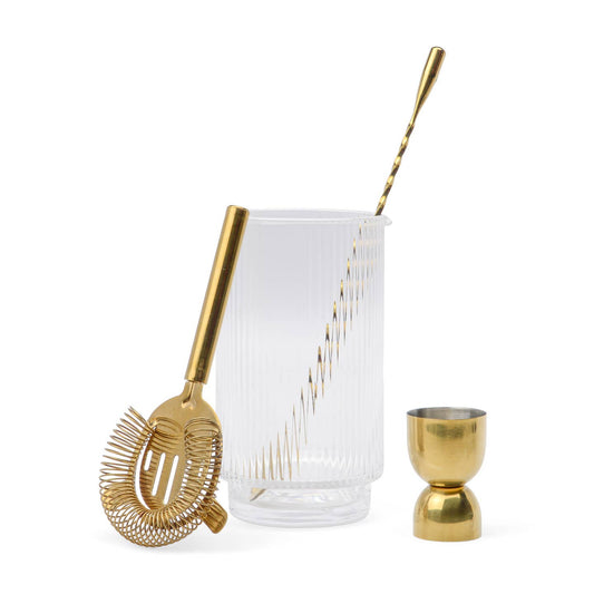 The Renley Bar Tool Set - Jigger, Strainer, Spoon, Beaker