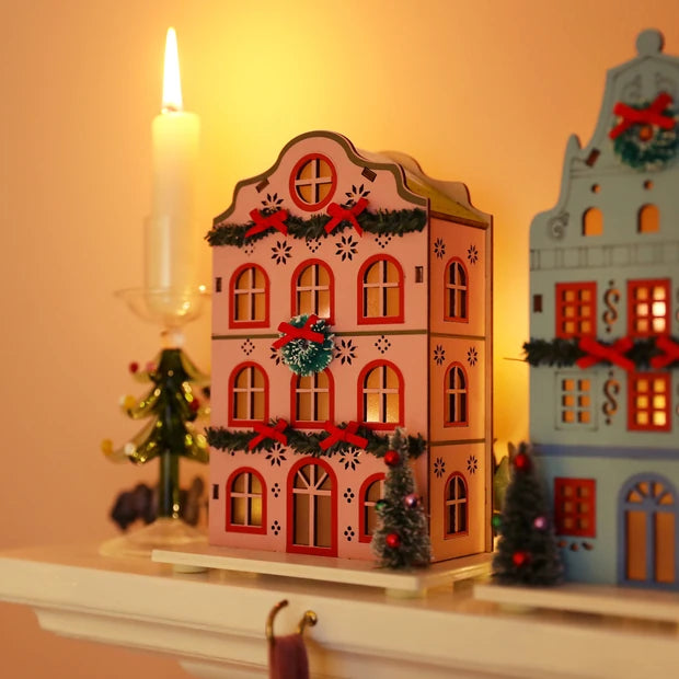 Pink Wooden LED House