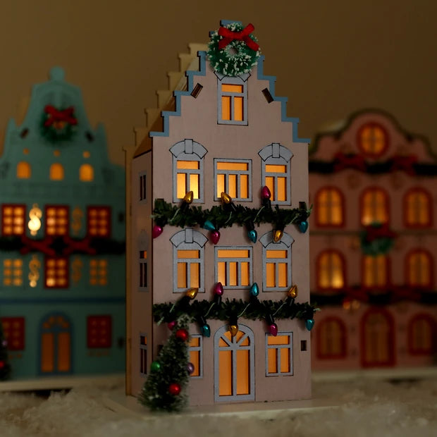 Lilac Wooden LED House