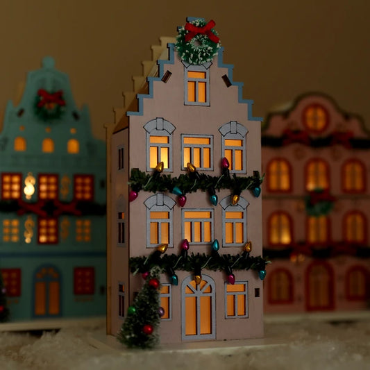 Lilac Wooden LED House