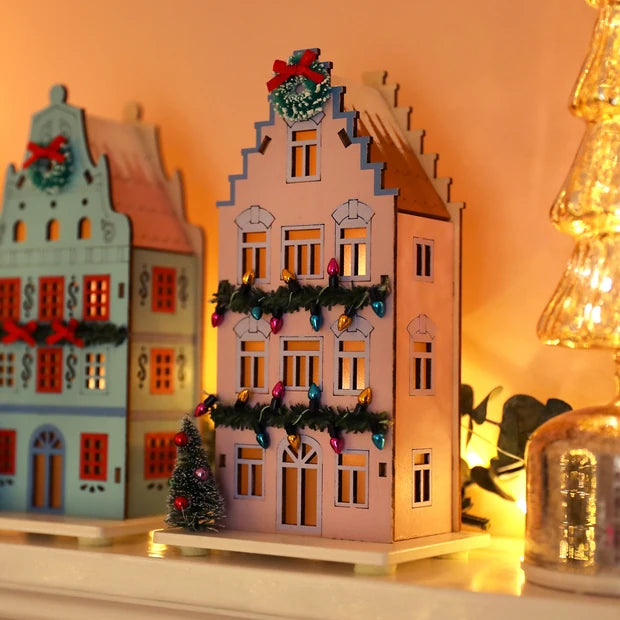 Lilac Wooden LED House
