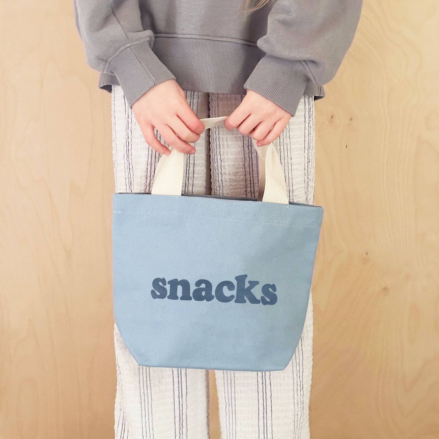 Little Canvas Bag - Snacks, Light Blue
