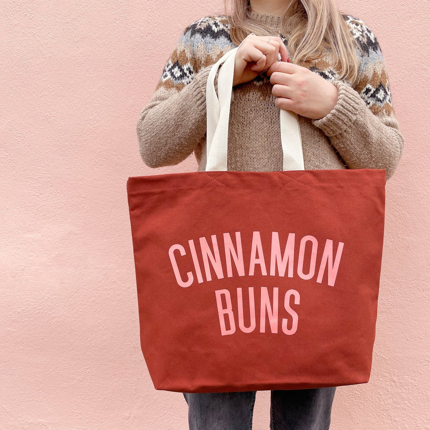 Cinnamon Buns Canvas Tote Bag - Rust