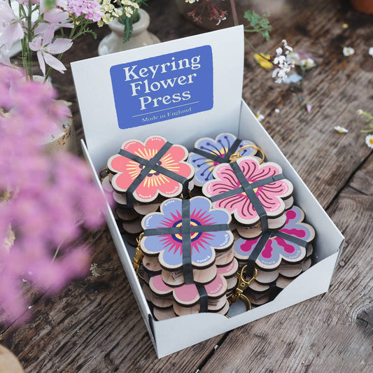 Keyring Flower Press - Pinks & Blues