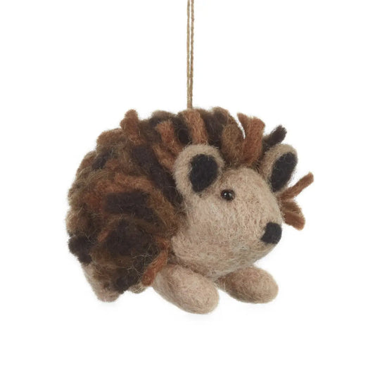 Handmade Felt Hedgehog Hanging Decoration
