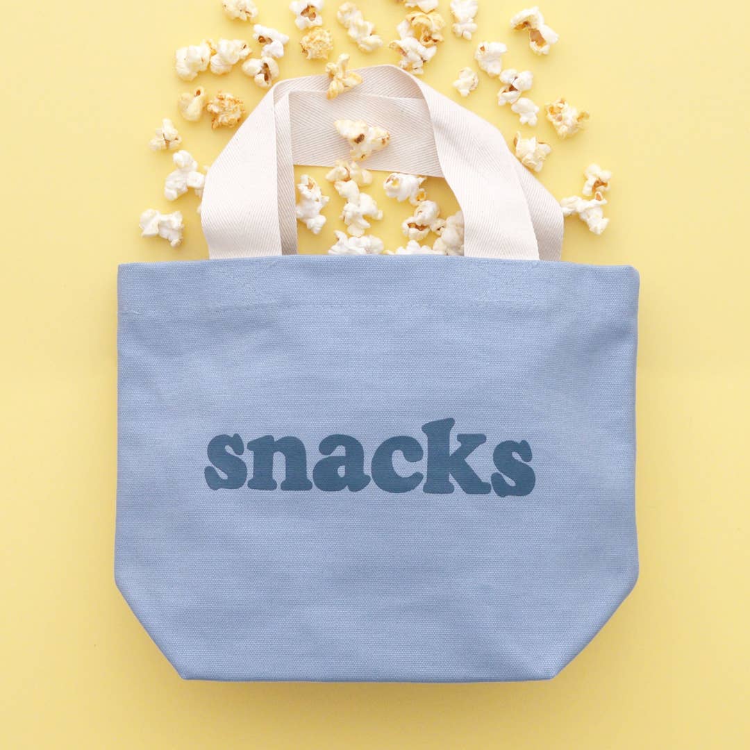 Little Canvas Bag - Snacks, Light Blue