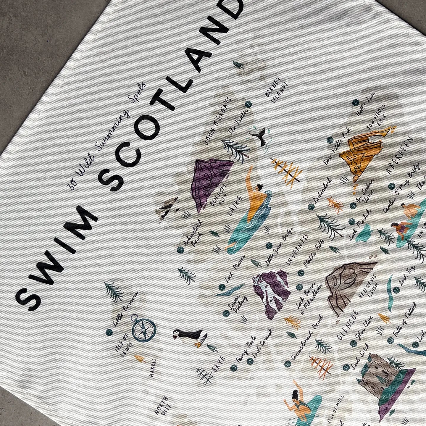 Swim Scotland Tea Towel