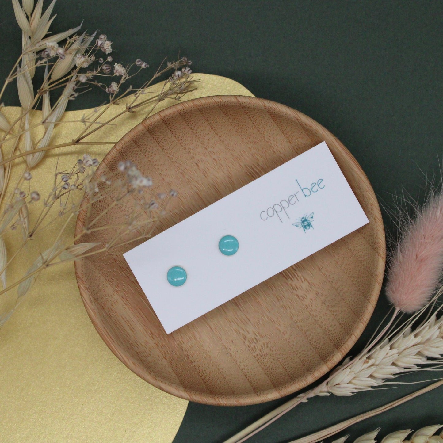 Turquoise Circle Studs