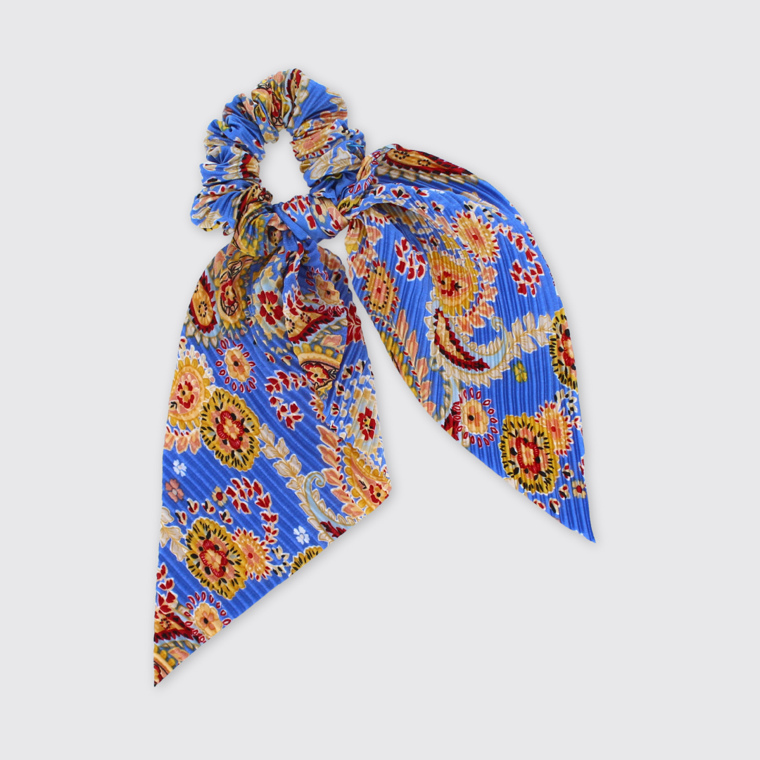 Bohemian Ponytail Scrunchie - Blue