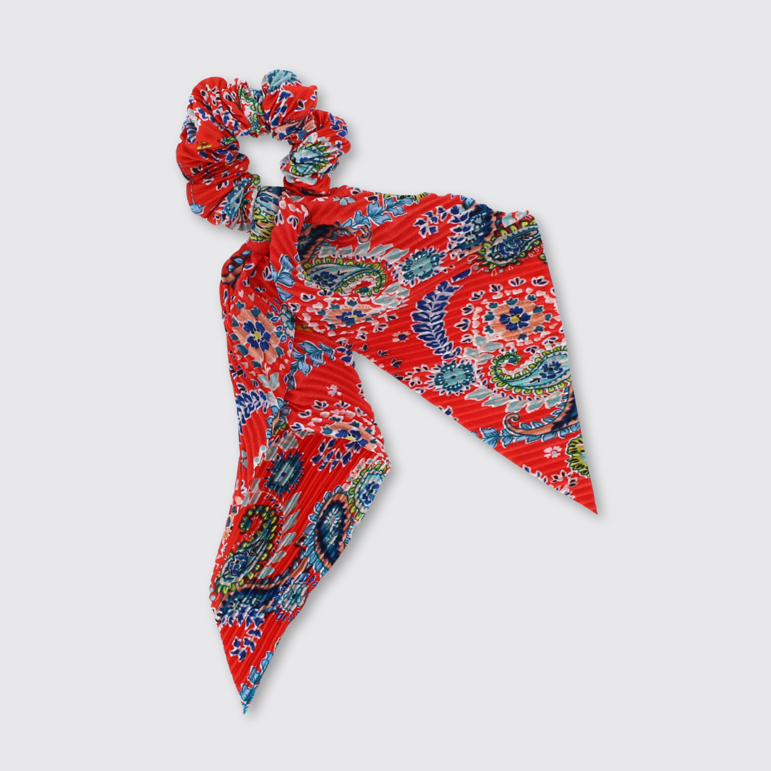 Bohemian Ponytail Scrunchie - Red