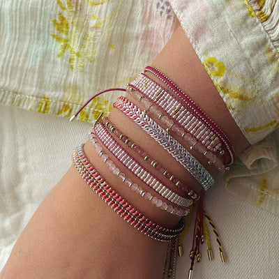 Iztac Candy Ombré Silver Woven Bracelet
