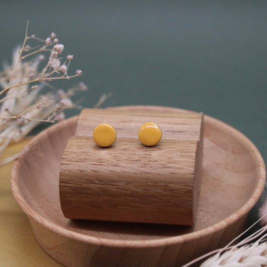 Yellow Circle Studs