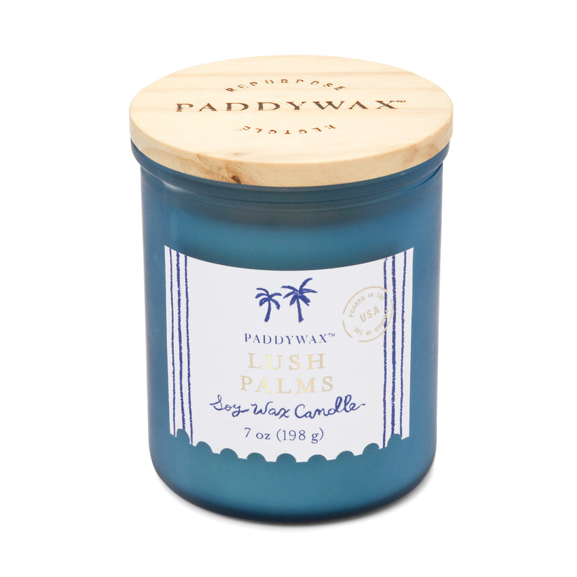 Coastal Glass Candle - Lush Palms