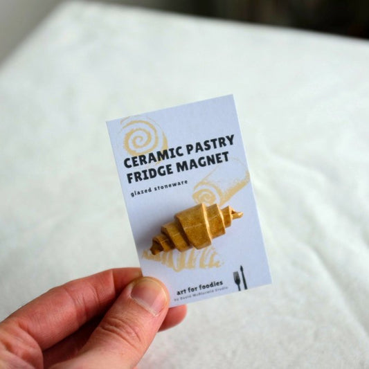 Ceramic Croissant Pastry Fridge Magnet