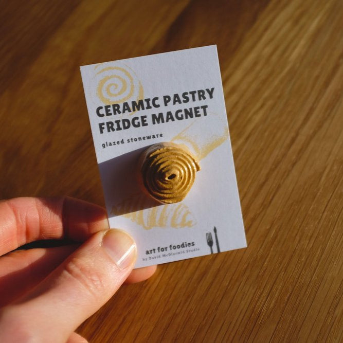 Ceramic Cinnamon Bun Pastry Fridge Magnet