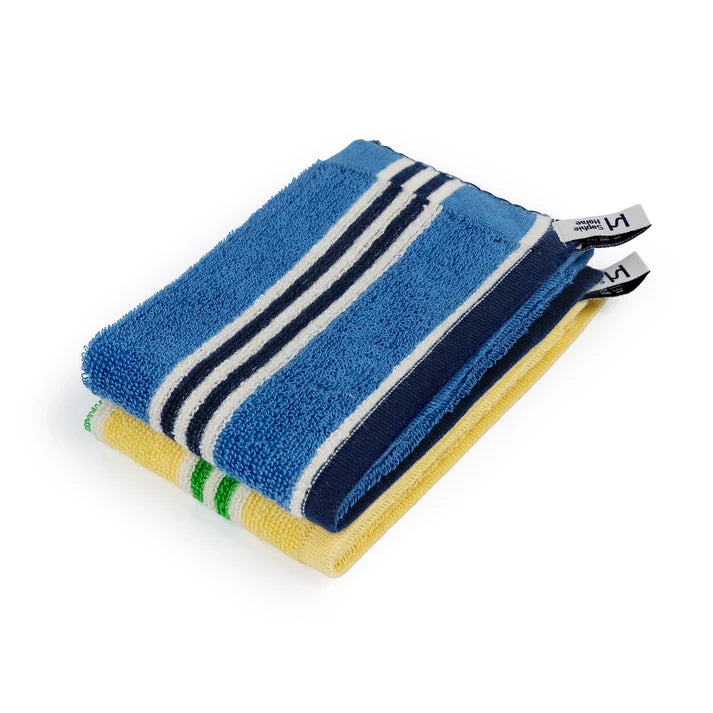 2 pack Striped Terry Towelling Flannel - 2 designs