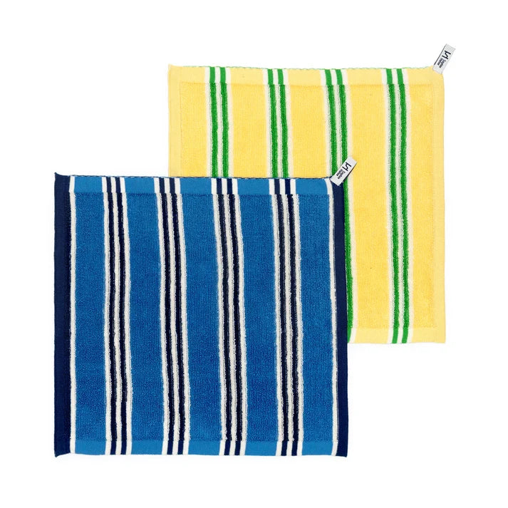 2 pack Striped Terry Towelling Flannel - 2 designs