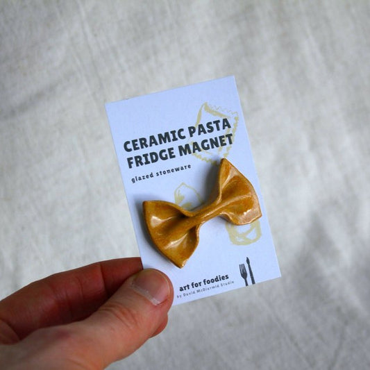 Farfalle Ceramic Pasta Fridge Magnet in Plain Glaze