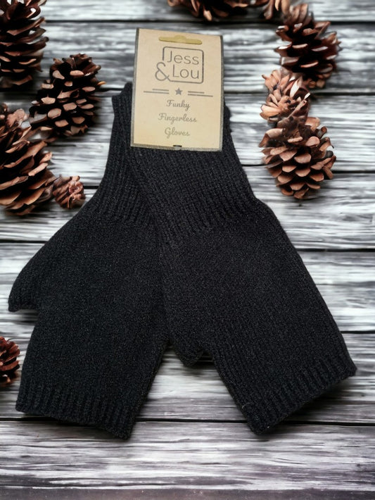 Black Cosy Knit Fingerless glove/Wrist Warmer