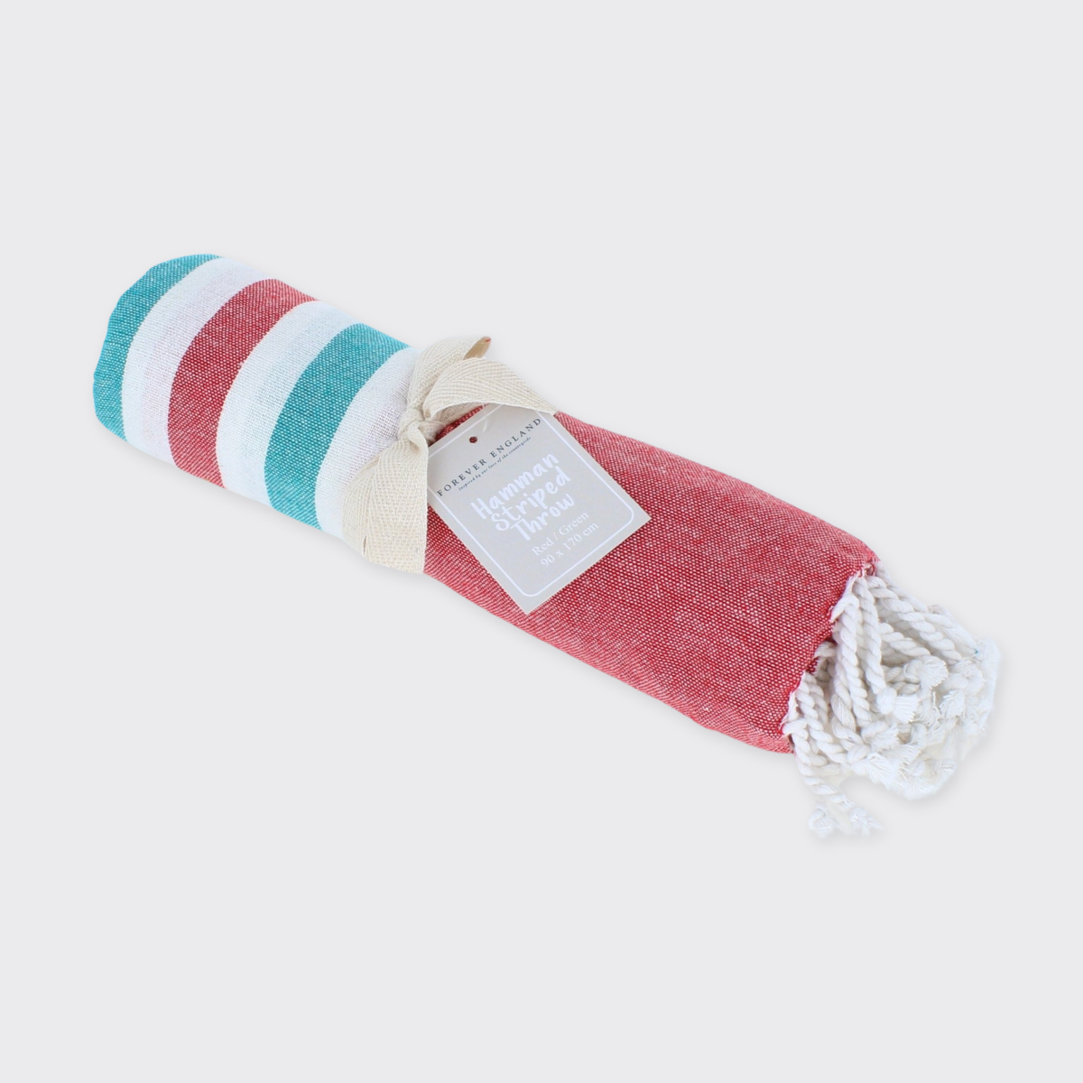 Hammam Striped Towel /Throw -Red/Green