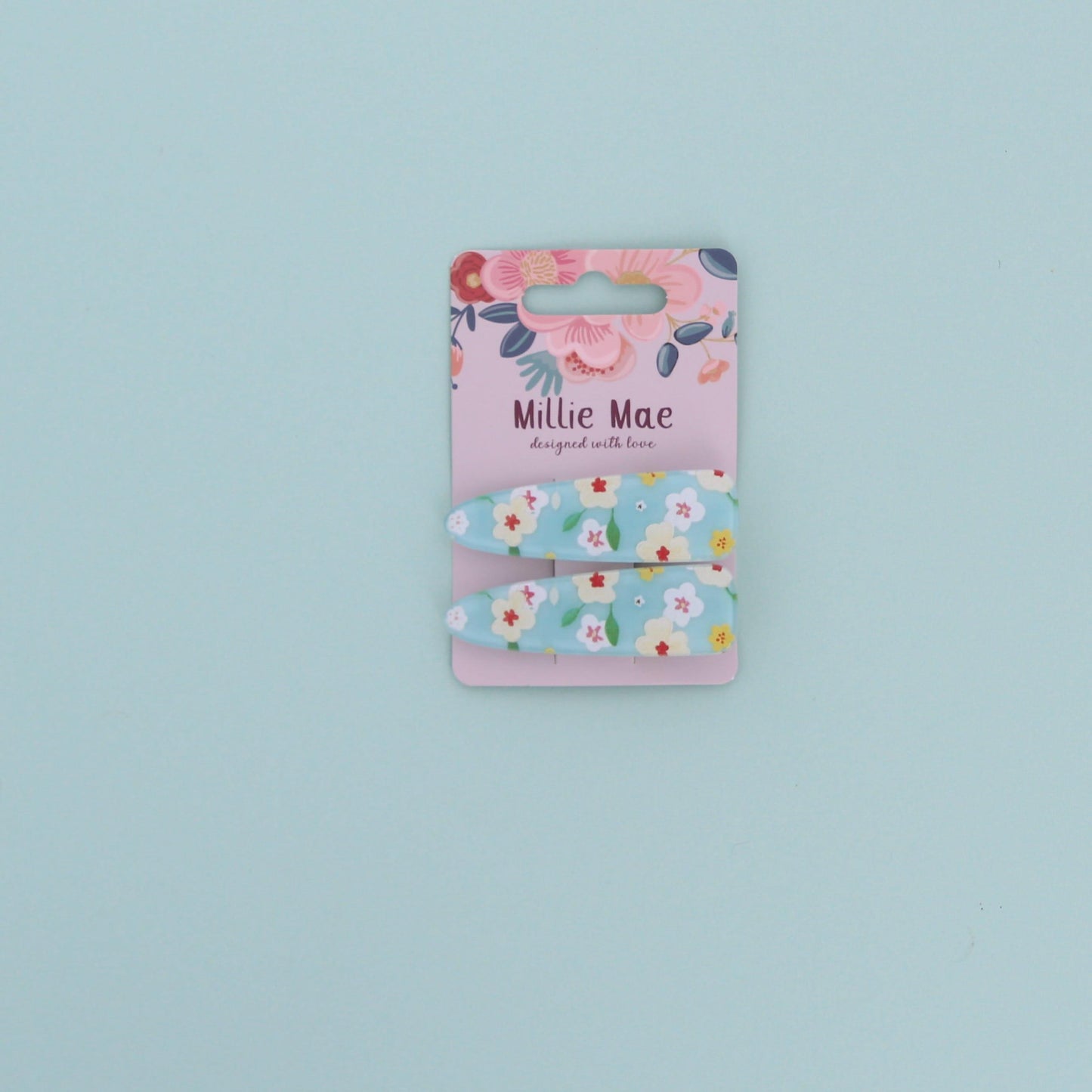 Daisy Set of 2 Hair clips- Blue