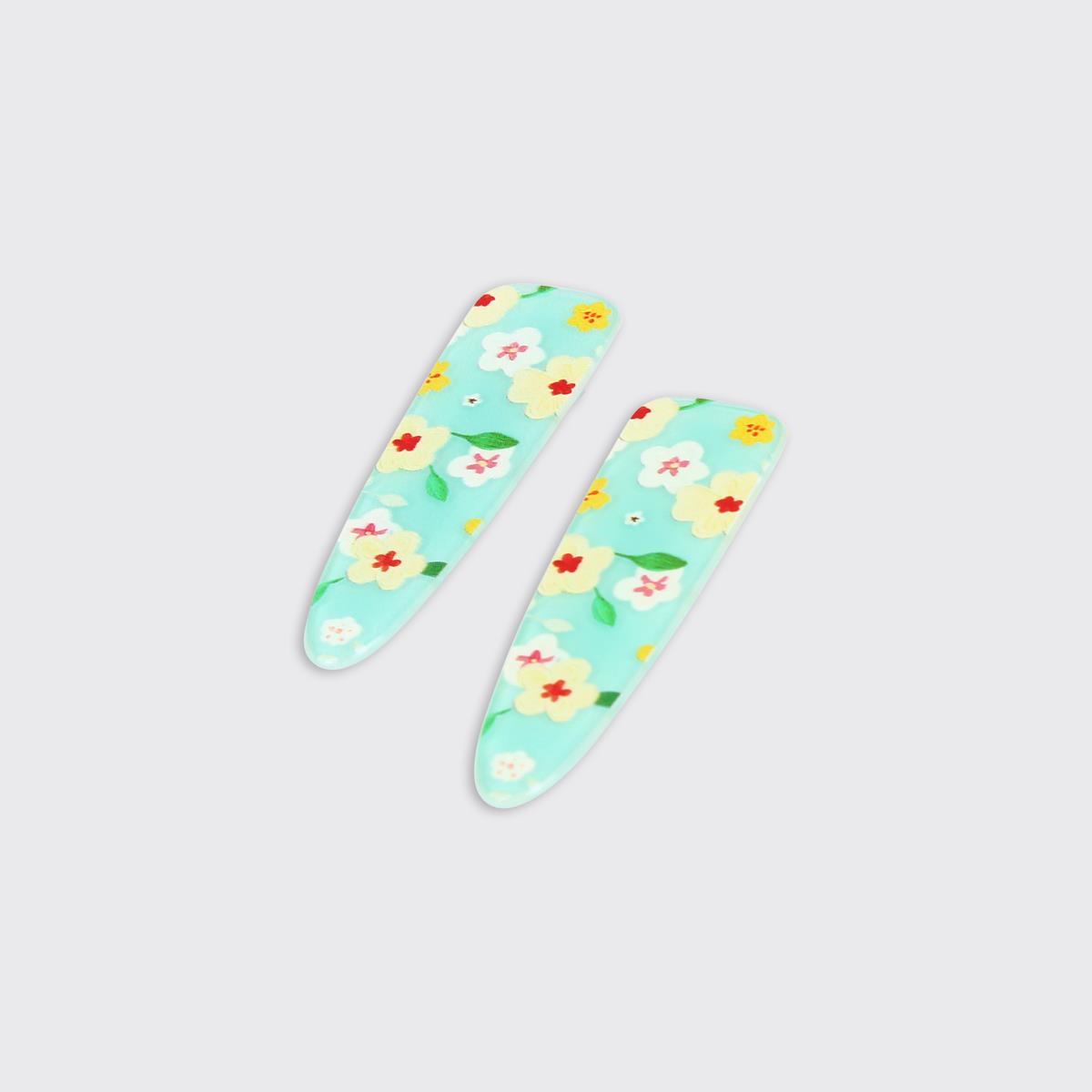Daisy Set of 2 Hair clips- Blue