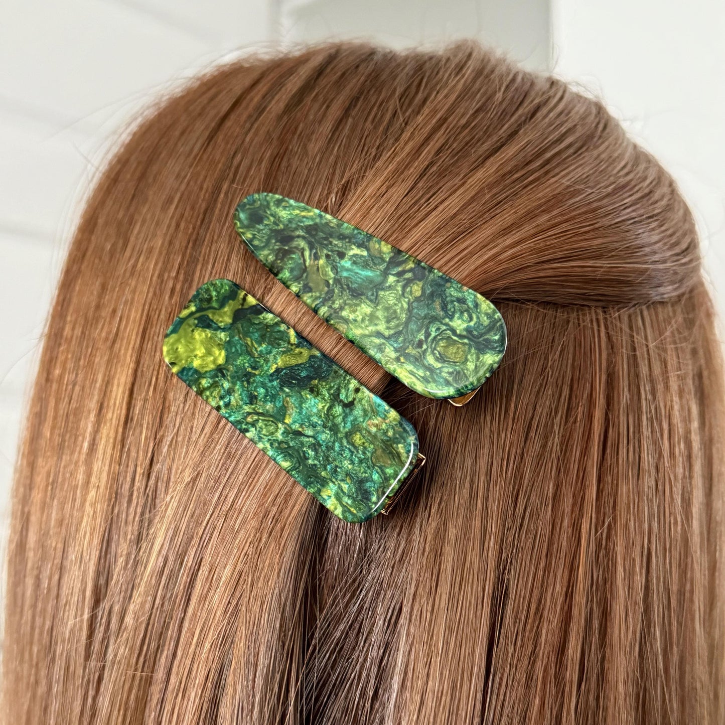 Athena Set of 2 Hair Clips - Green