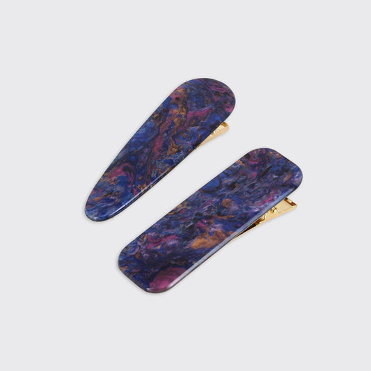 Athena Set of 2 Hair Clips - Purple