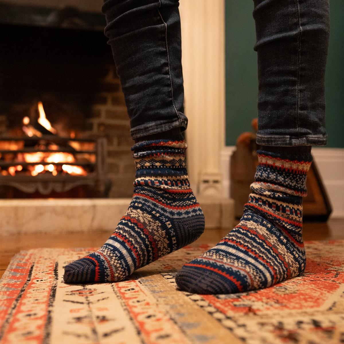 Men's Fairisle Socks Navy