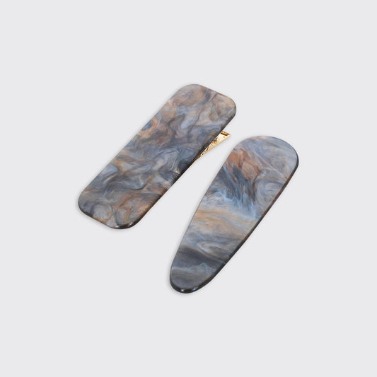 Lizzy Set of 2 Hair Clips - Graphite