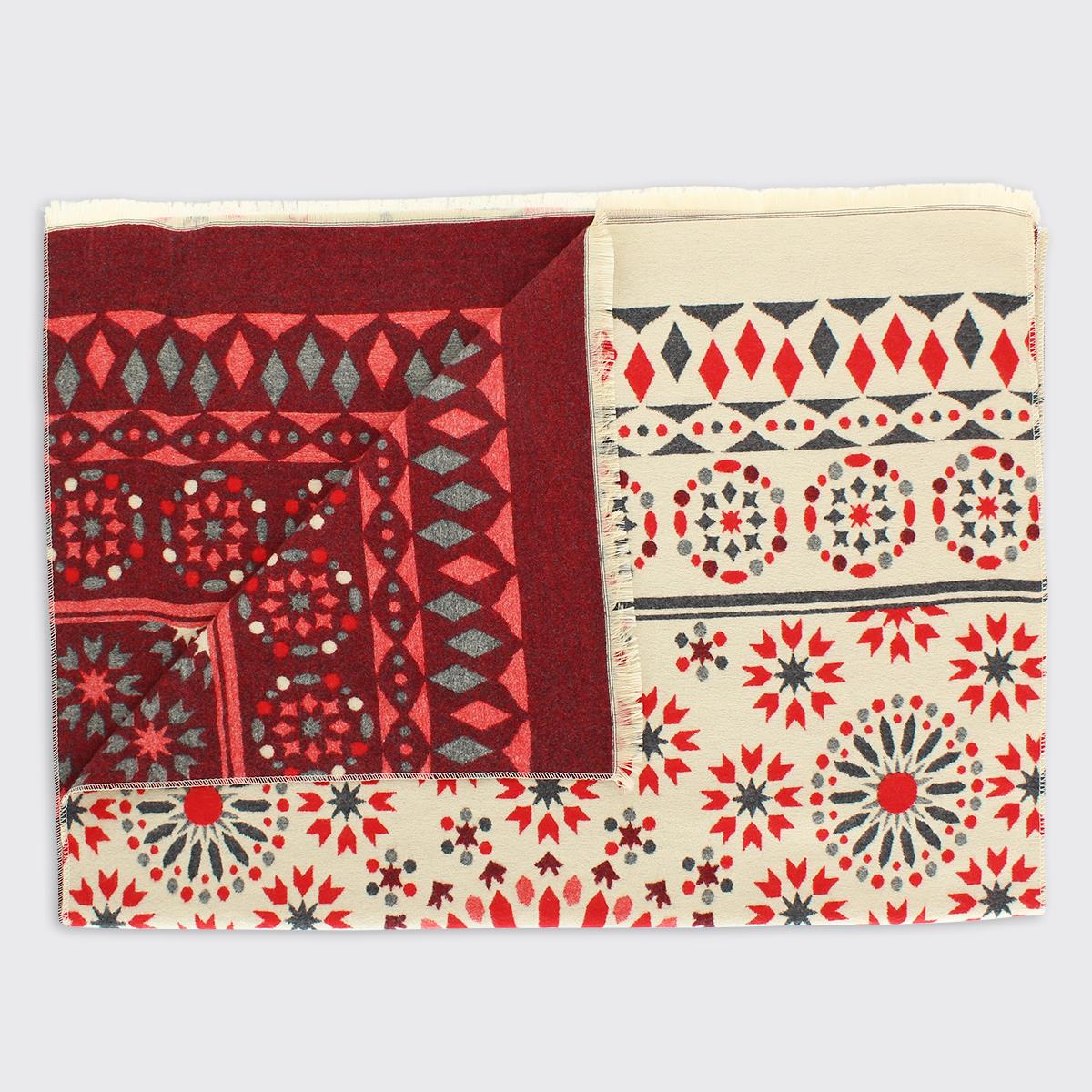 Octavia Woven Scarf - Mocha / Red