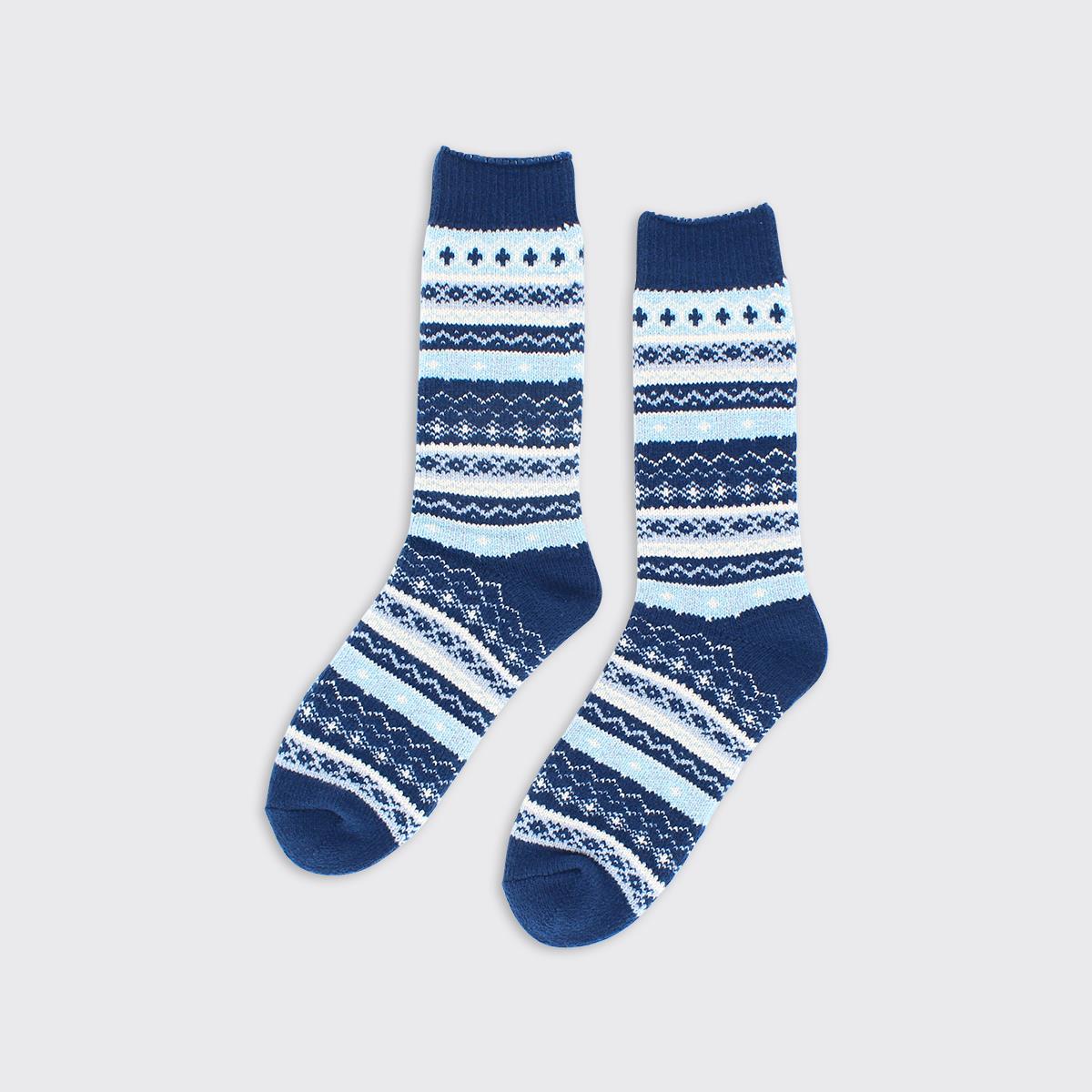 Chloe Fairisle Super Soft Socks - Blue