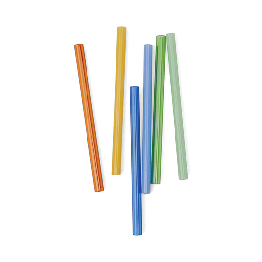 The Colored Glass Straws - Set of 6
