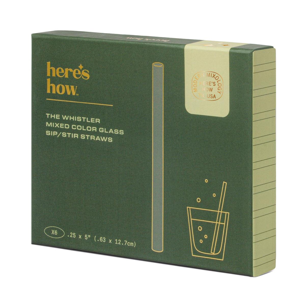 The Colored Glass Straws - Set of 6