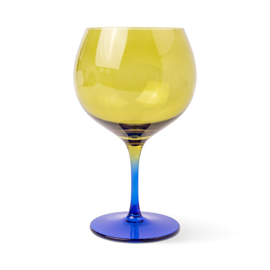 Olive and Blue Wine Glasses - Set of 2