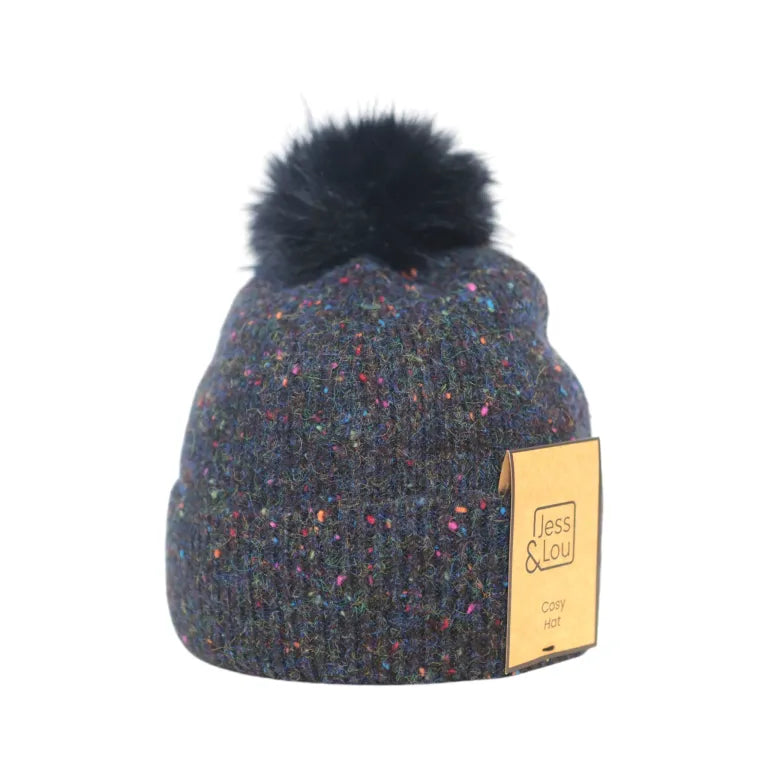 Speckle Rib Bobble Hat - 4 colours