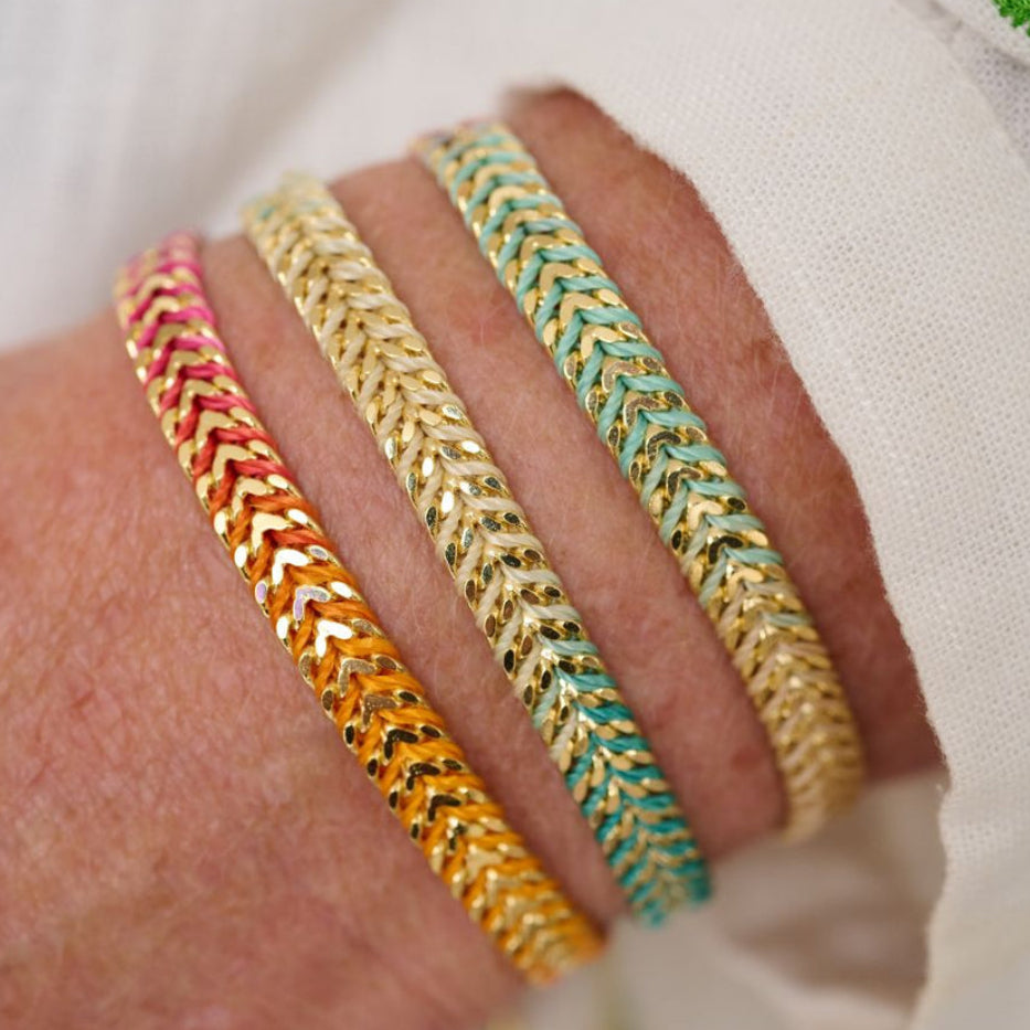 Iztac Candy Ombré Gold Woven Bracelet