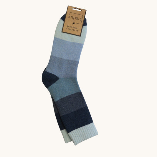 Blue Gradient Block Cosy Men’s Socks