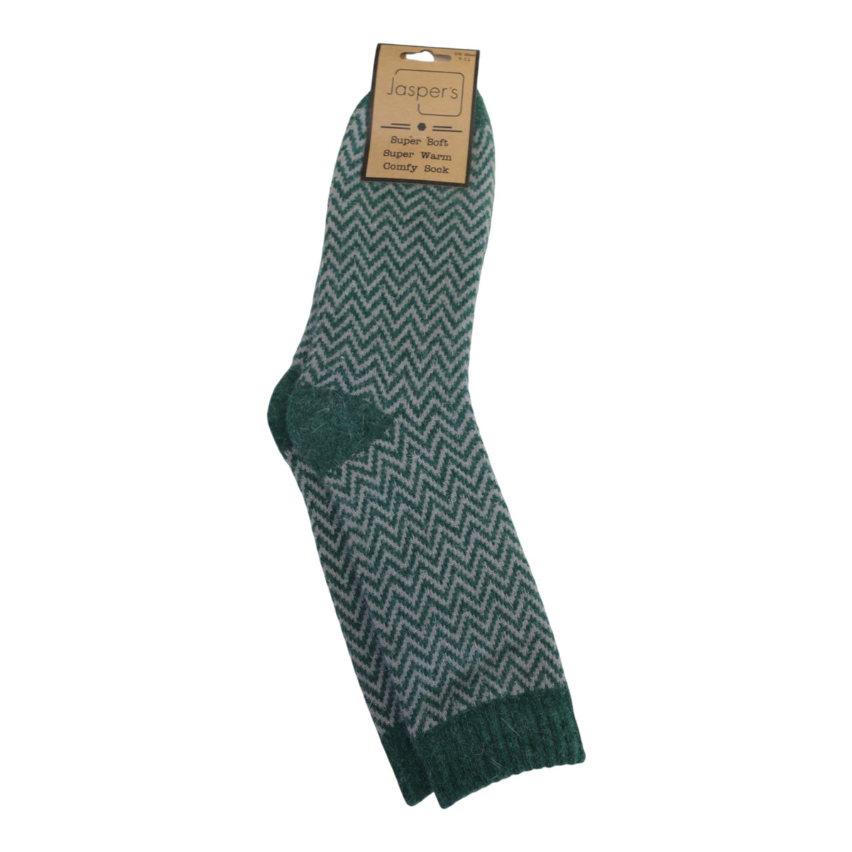Green Herringbone Cosy Men’s Socks
