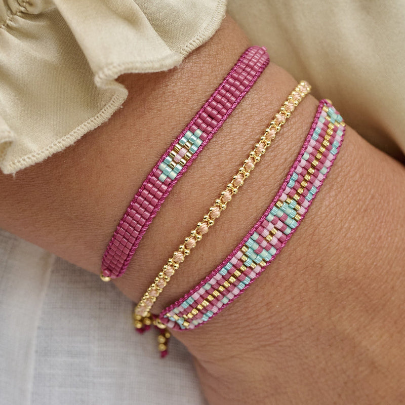 Fantasy Pink Friendship Beaded Bracelet