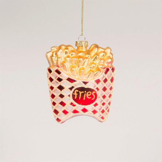 Glass French Fries Bauble Decoration