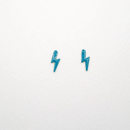 Teal Lightning Studs