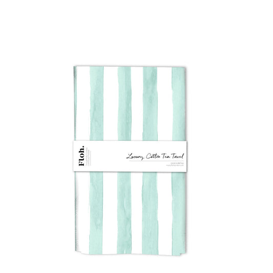 Mint Stripes Tea Towel