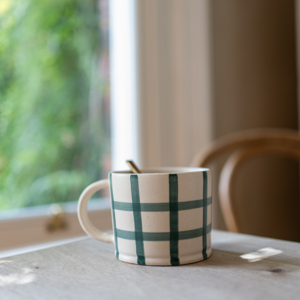 Gingham Check Mug - Forest