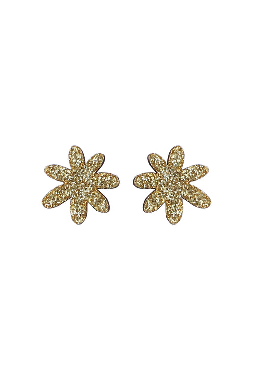 Flower Power Mini Stud Earrings: Gold