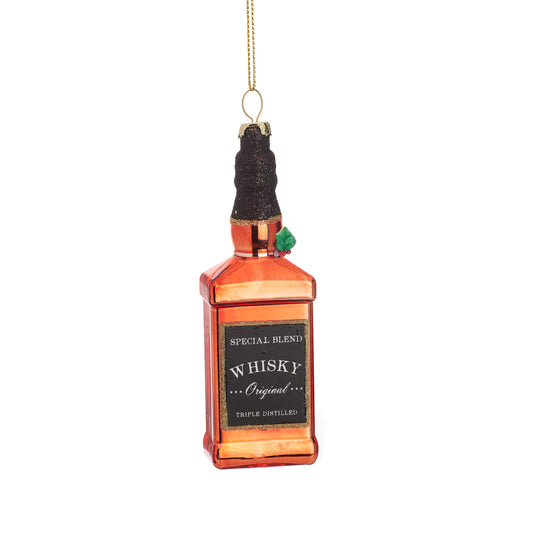 Glass Whisky Bottle Bauble Decoration