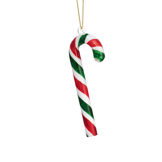 Glass Candy Cane Bauble Decoration