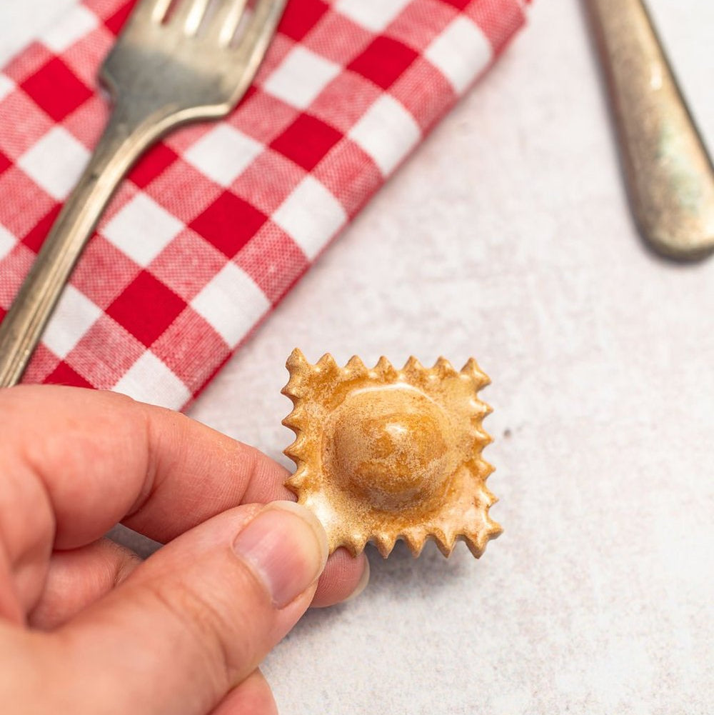 Raviolini Ceramic Pasta Fridge Magnet in Plain Glaze