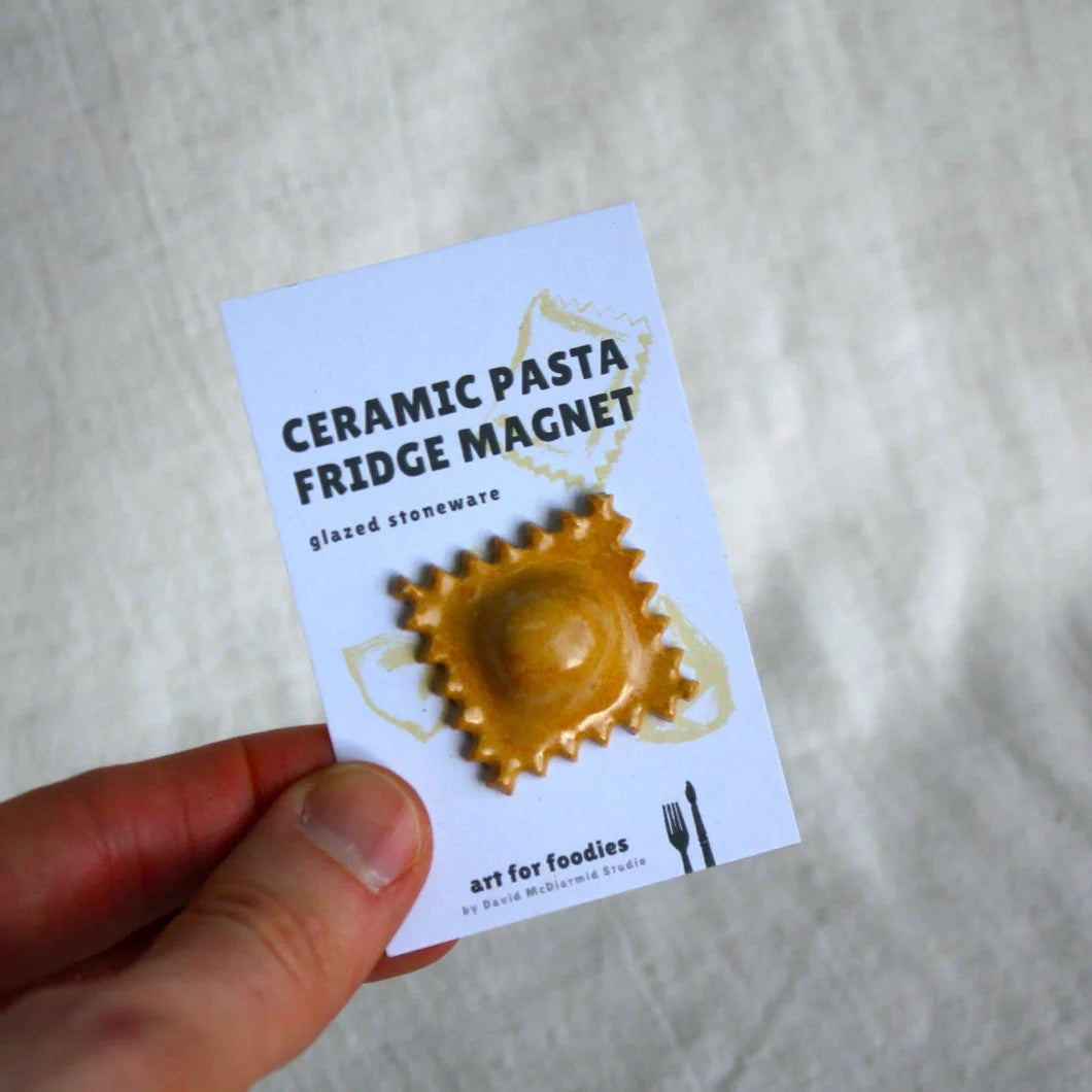 Raviolini Ceramic Pasta Fridge Magnet in Plain Glaze